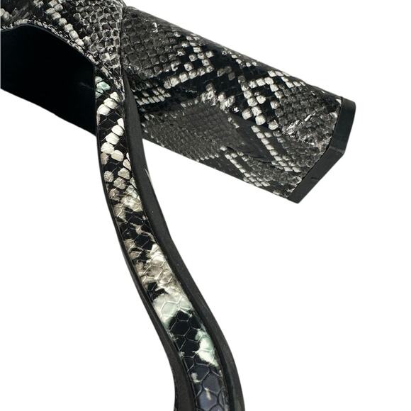 Jeffrey Campbell Lindsay Heeled Sandals Black Grey Snake Animal Print Size 7.5 - Picture 14 of 15
